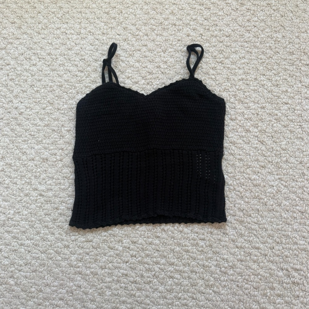 abercrombie & fitch knit black tanktop